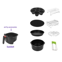 Air Fryer Accessories Sets Cake Barrel Pizza Pan Silicone Mat Steel Stewer Rack Steel metal Holder