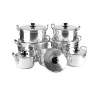 Wholesale 7Pcs  kitchenware aluminium kitchen cooking pot sets with bakelite top beads