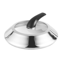 45°Straight Vertical Cookware Stainless Steel Glass Combination Cover