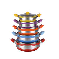 Chinese soup pot 5 colors aluminum alloy kitchenware stock pot sets