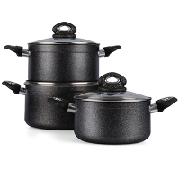 Foctory price non-stick cooking pot sets big press aluminium soup & stock pot sets