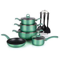 Hot sales well equipped aluminium kitchen cookware 5pcs pot sets