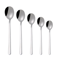 Korean Dessert Spoon Fork Coffee Long Handle Household Stainless Steel Tableware