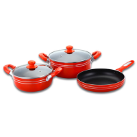 Custom High Quality 5pcs Aluminum kitchenware cookware sets