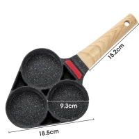 Aluminum 3-Cup Egg Frying Pan Non Stick Swedish Pancake Plett Crepe Multi Egg Frying Pan