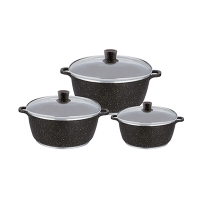 6pcs diecast aluminum non-stick coating soup pot cookware sets