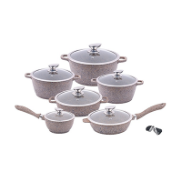 Chinese die-cast 12pcs aluminum non-stick cookware sets