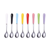 Creative Stainless Steel Spoon Ceramic Handle Ice Spoon Long Handle