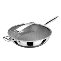 Stainless Steel Wok Double Sided Pan Frying Pan Black Cube