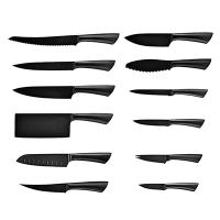Best quality black non-stick coating Knife Set Hollow Handle 12pcs  in bulk packing