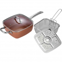 Shoucheng 2024 Hot Sale Aluminium Sauare Cookware Set With Steamer