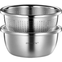 Heavy Duty Deeper Edge Mirror Dishwasher Safe Metal Bowls Stainless Steel Strainer Salad Bowl