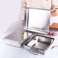 Stainless steel reusable cake tools bakeware square nonstick baking serving cake tray pan set