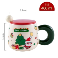 Christmas ceramic cup with lid