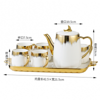 Ceramic tea kettle and cup set