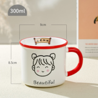 Cute pattern ceramic coffee cup