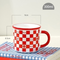 Colorful checkerboard ceramic cup