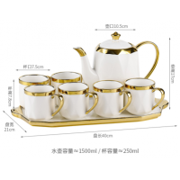 Electroplated diamond shape cup and kettle set